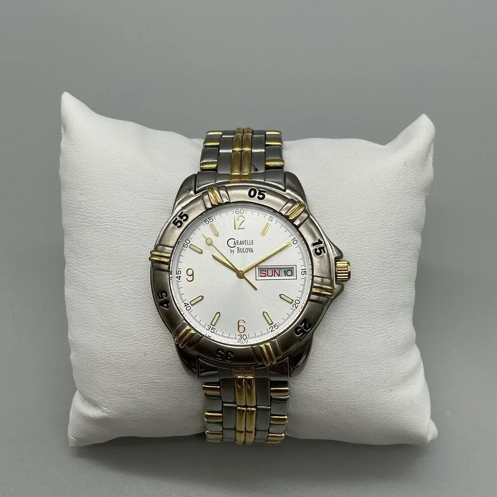 Caravelle By Bulova Mens Watch 37mm Two Tone 40C53 Non Running